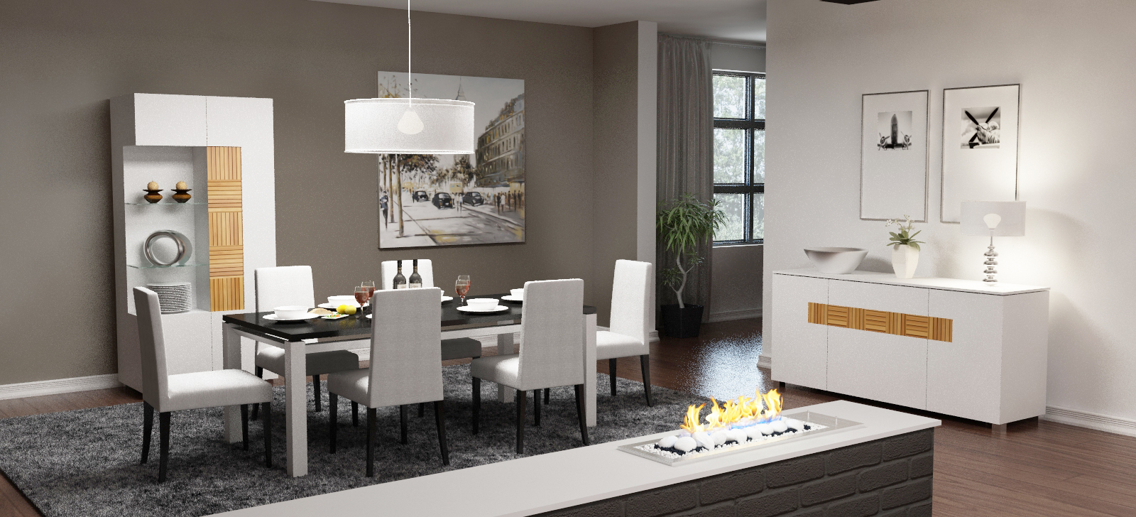 Chad-O-Chef - Drop In Fireplace (VFDI1000) - Contemporary Lounge